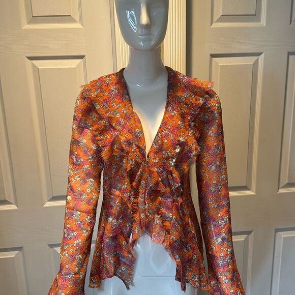 Free People Floral Sheer Nina Blouse - Picture 1 of 16